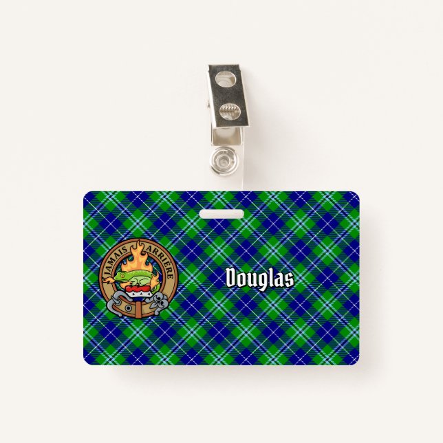 Tarjeta De Identificación Clan Douglas Escudo por Tartán (Anverso con clip)