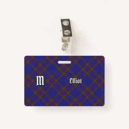 Tarjeta De Identificación Clan Elliot Modern Tartan Badge