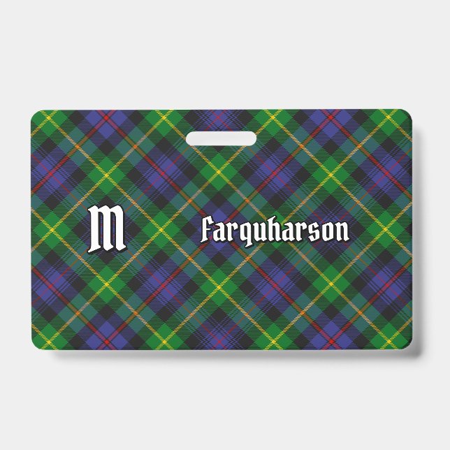 Tarjeta De Identificación Clan Farquharson Tartan Badge (Parte frontal)