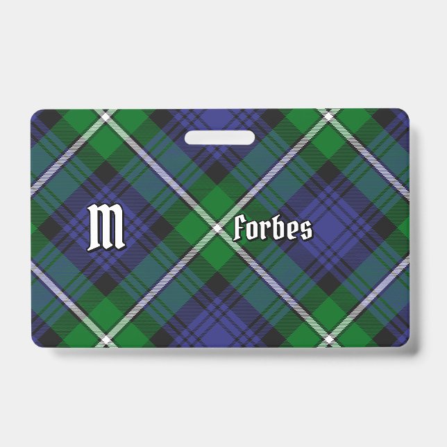 Tarjeta De Identificación Clan Forbes Tartan (Anverso)