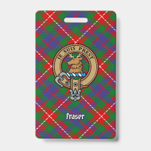 Tarjeta De Identificación Clan Fraser de Lovat Cresta sobre Tartán