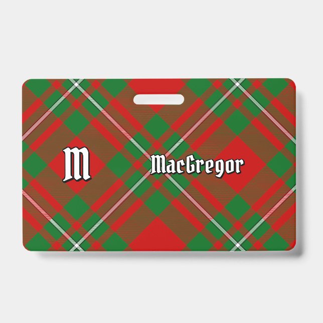 Tarjeta De Identificación Clan Gregor Tartan Badge (Parte frontal)