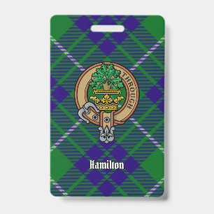 Tarjeta De Identificación Clan Hamilton Escudo sobre la caza de tartán