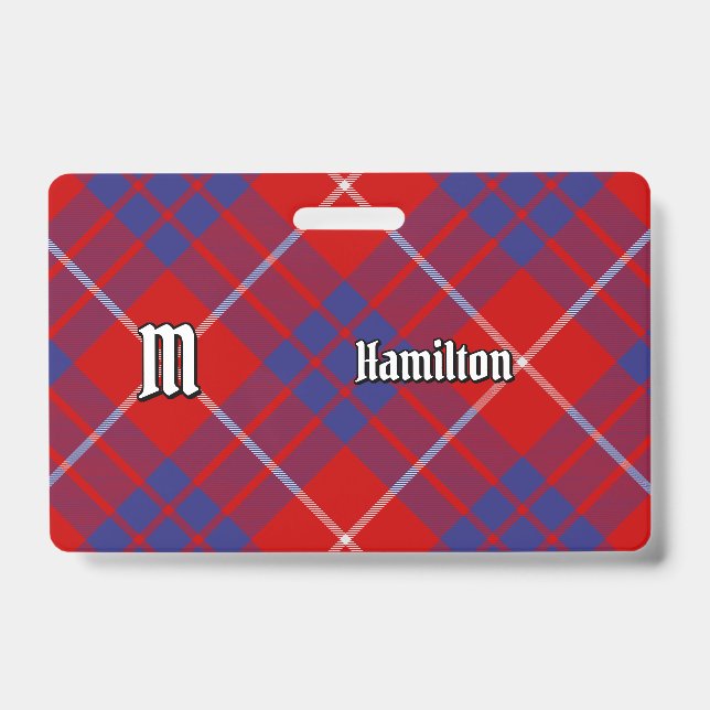 Tarjeta De Identificación Clan Hamilton Red Tartan Badge (Anverso)