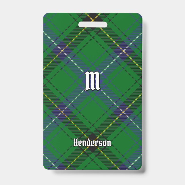 Tarjeta De Identificación Clan Henderson Tartan (Anverso)