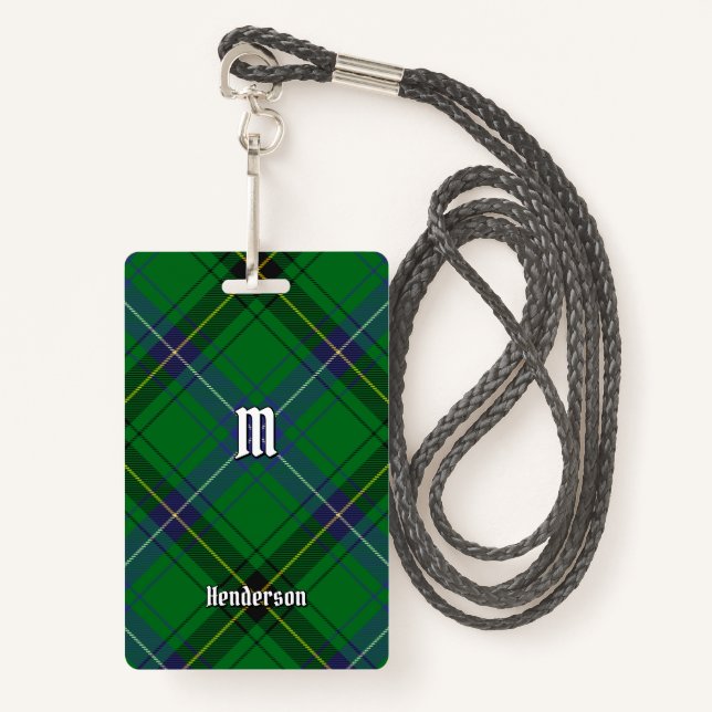 Tarjeta De Identificación Clan Henderson Tartan (Anverso son cordón)