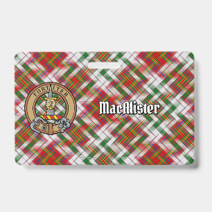 Tarjeta De Identificación Clan MacAlister Escudo por Vestir Tartán