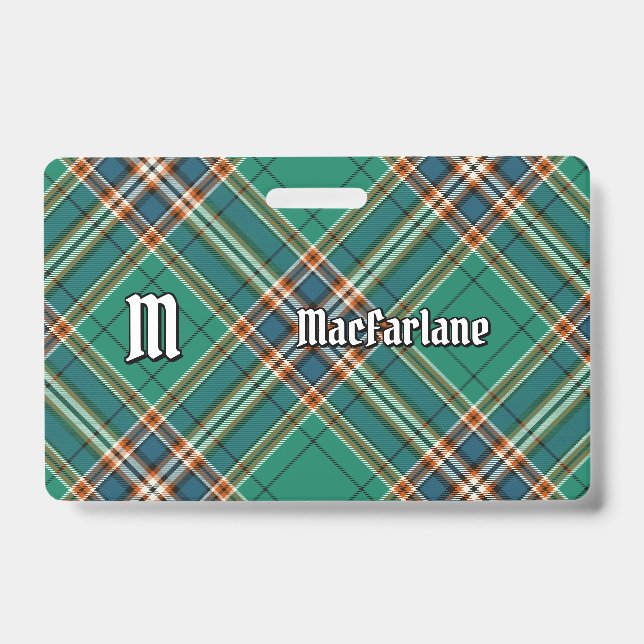Tarjeta De Identificación Clan MacFarlane Ancient Hunting Tartán (Parte frontal)