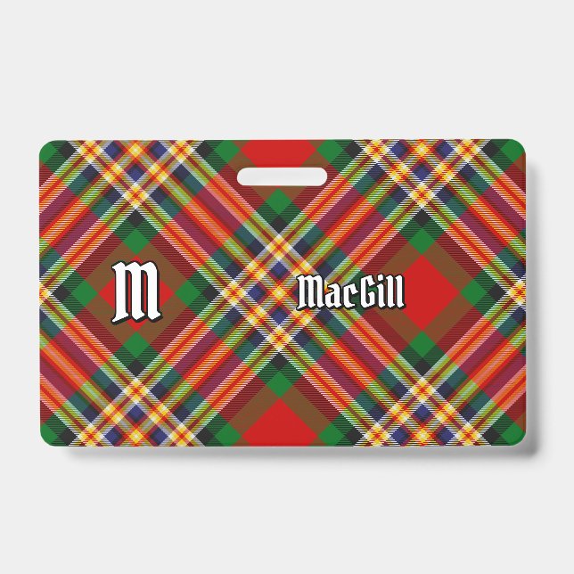 Tarjeta De Identificación Clan MacGill Tartan Badge (Anverso)