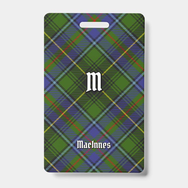 Tarjeta De Identificación Clan MacInnes Tartan (Parte frontal)