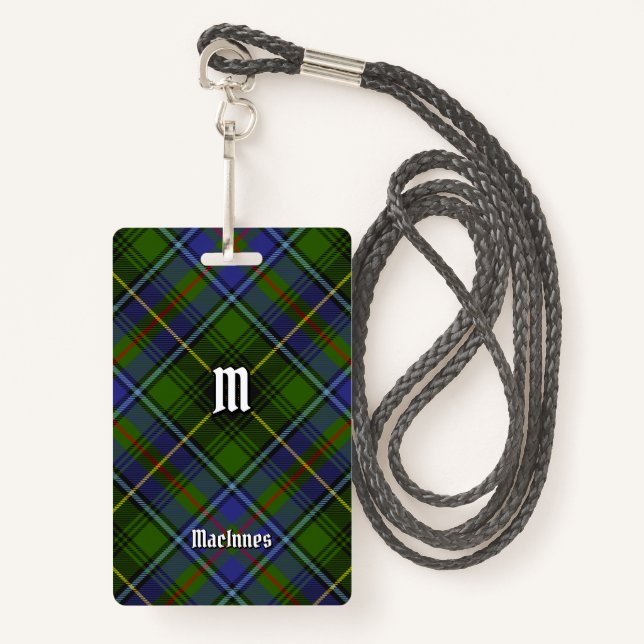 Tarjeta De Identificación Clan MacInnes Tartan (Anverso son cordón)
