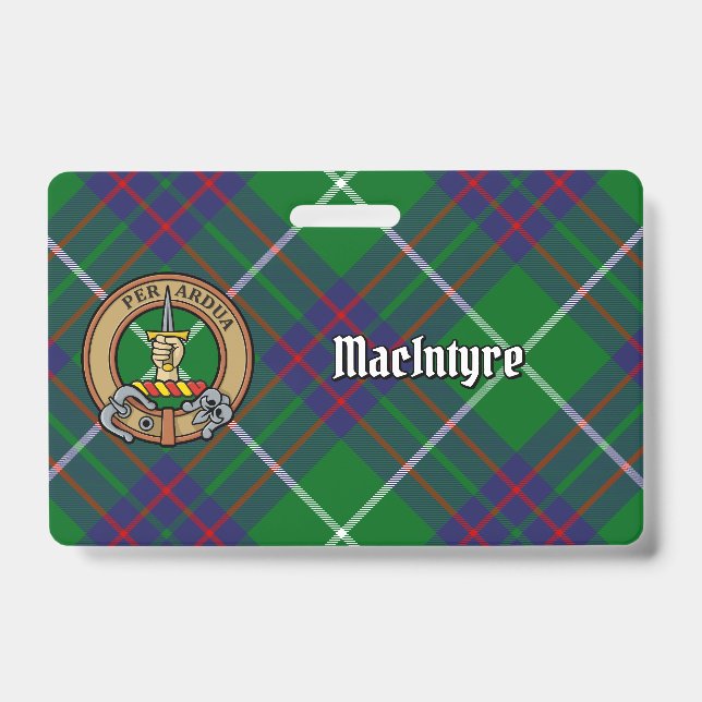 Tarjeta De Identificación Clan MacIntyre Escudo sobre Tartán (Front)