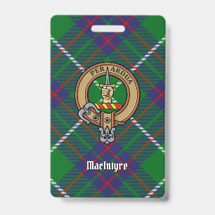 Tarjeta De Identificación Clan MacIntyre Escudo sobre Tartán