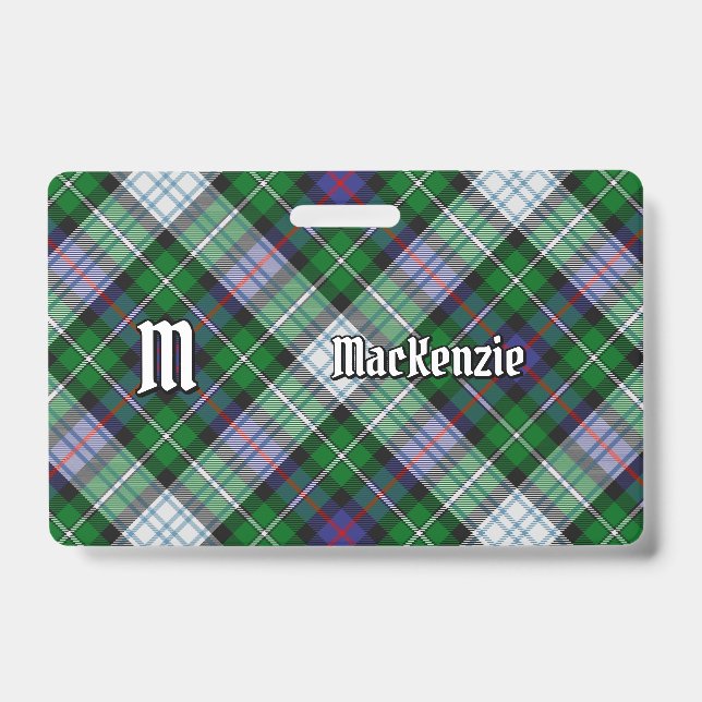 Tarjeta De Identificación Clan MacKenzie Vestió La Insignia Tartan (Parte frontal)