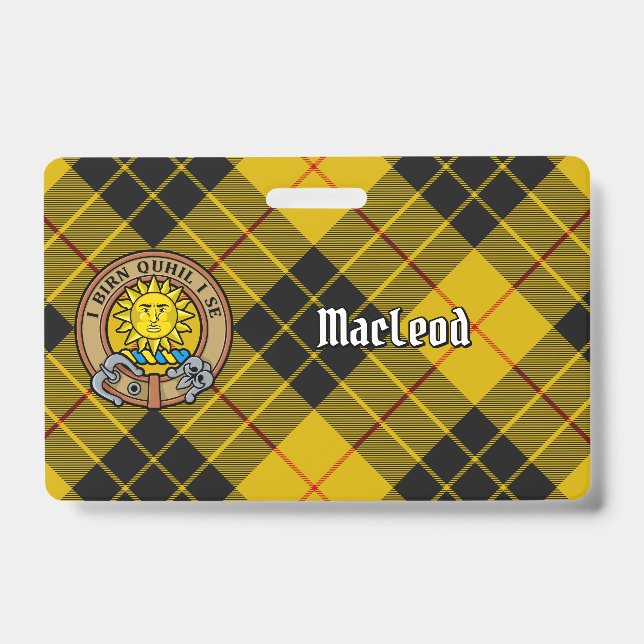 Tarjeta De Identificación Clan MacLeod de Lewis Escudo sobre Tartán (Anverso)