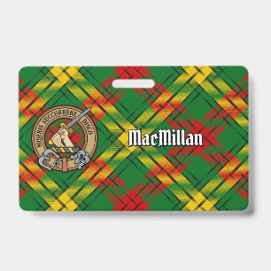 Tarjeta De Identificación Clan MacMillan Escudo sobre Tartán