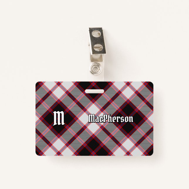 Tarjeta De Identificación Clan MacPherson Hunting Tartan (Anverso con clip)