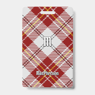 Tarjeta De Identificación Clan MacPherson Red Vress Tartan Badge