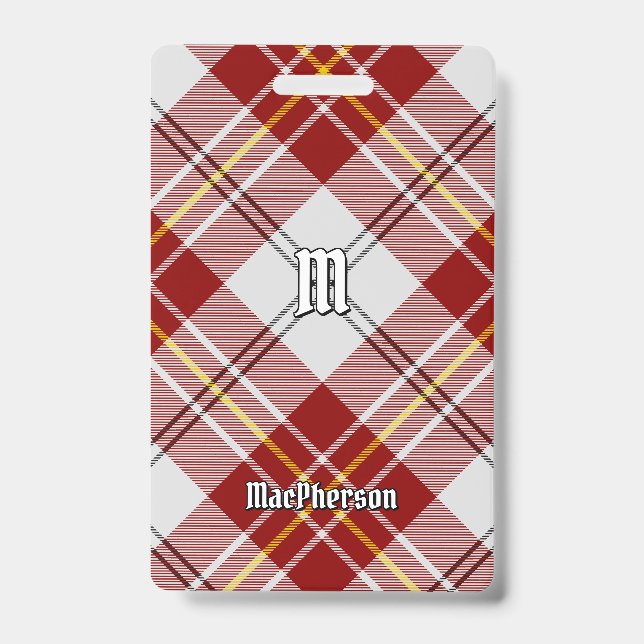 Tarjeta De Identificación Clan MacPherson Red Vress Tartan Badge (Front)