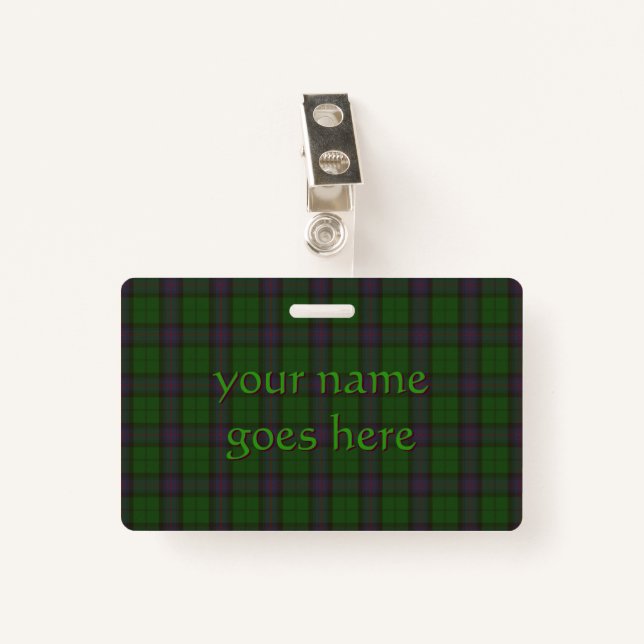 Tarjeta De Identificación Clan Oficial Armstrong Tartan con su nombre (Anverso con clip)