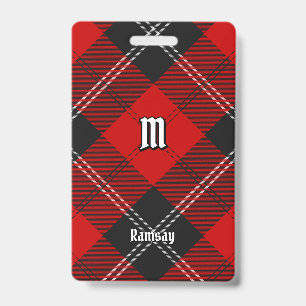 Tarjeta De Identificación Clan Ramsay Red Tartan