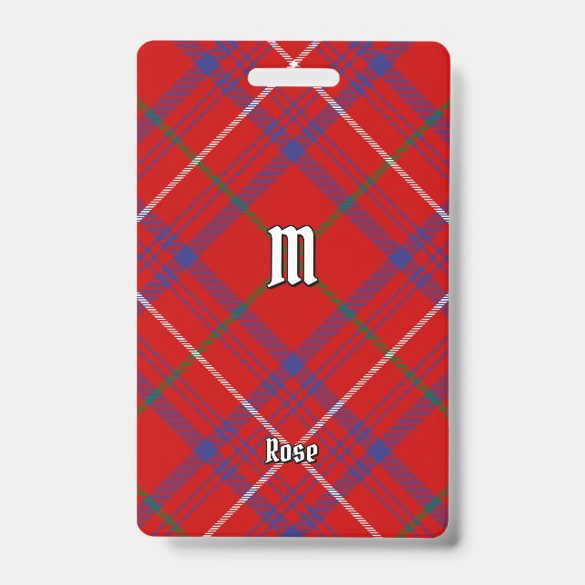 Tarjeta De Identificación Clan Rosa Tartan (Parte frontal)