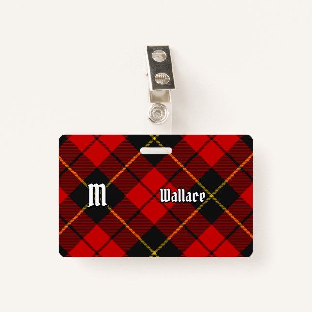 Tarjeta De Identificación Clan Wallace Tartan Badge (Anverso con clip)