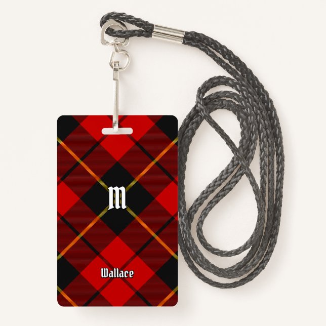 Tarjeta De Identificación Clan Wallace Tartan Badge (Anverso son cordón)
