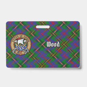 Tarjeta De Identificación Clan Wood Escudo sobre Tartán