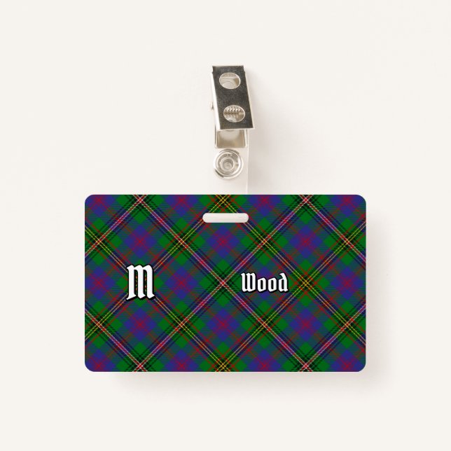 Tarjeta De Identificación Clan Wood Tartan (Anverso con clip)