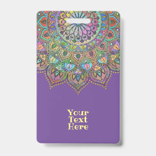 Tarjeta De Identificación Clásico Colorido Mandala Estilo India 1