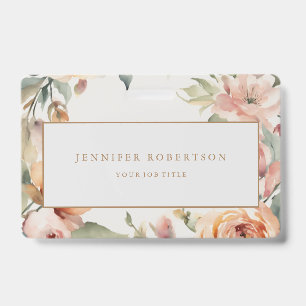 Tarjeta De Identificación Clásico Floral Chic Personalizado Personalizable
