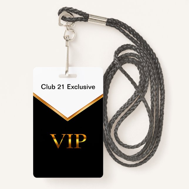 Tarjeta De Identificación Clásico VIP Club Wearable Entry Name Bads (Anverso son cordón)