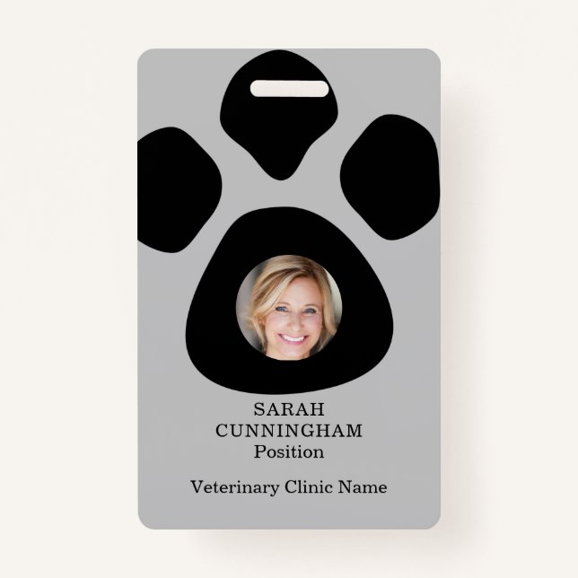 Tarjeta De Identificación Clínica Veterinaria Cute Impresión de Fotografía (Anverso)