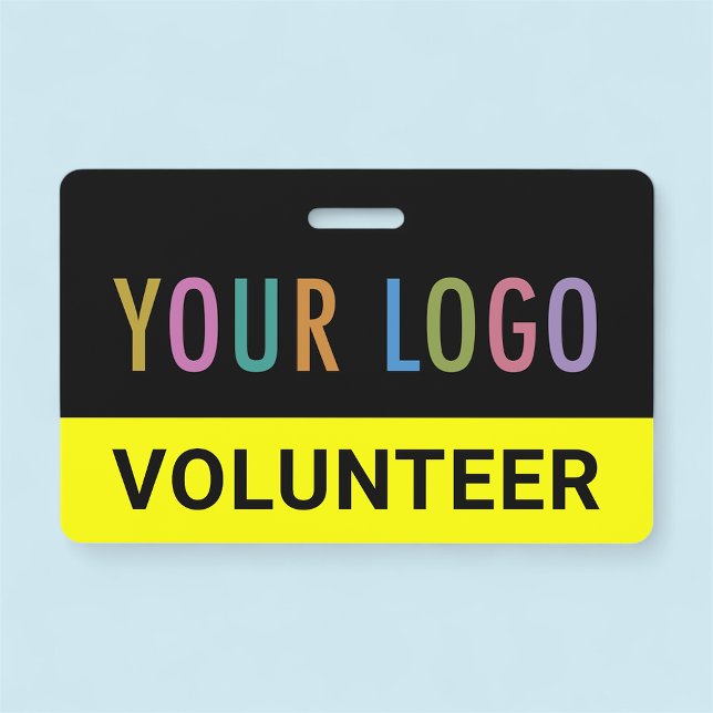 Tarjeta De Identificación Clip de distintivo voluntario personalizado o logo (MISOOK Volunteer Badge Yellow Black)