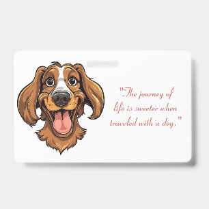 Tarjeta De Identificación Clipart Cute Golden Retriever