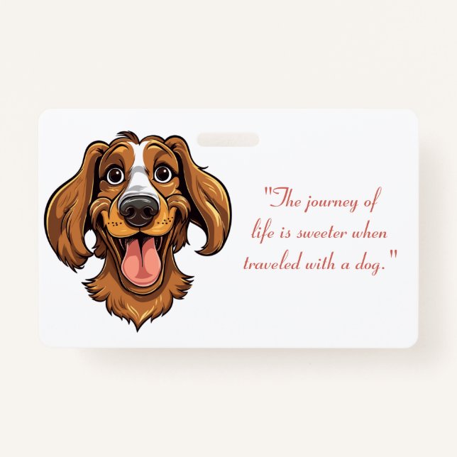 Tarjeta De Identificación Clipart Cute Golden Retriever | (Anverso)