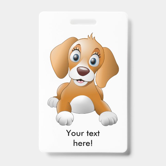 Tarjeta De Identificación Clísico de perro marrón (Parte frontal)