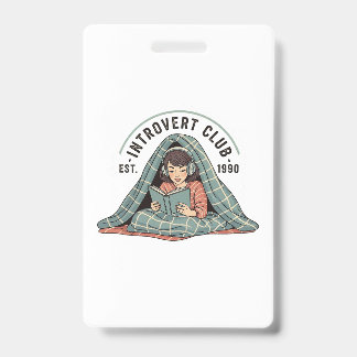 Tarjeta De Identificación Club de Introvertidos Est. 1990 – Insignia Minimal