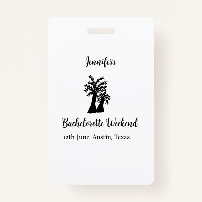 Tarjeta De Identificación club del árbol de coco para fin de semana de despe (Anverso)