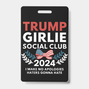 Tarjeta De Identificación Club Social de Coqueta Chica Trump Arco Elección 