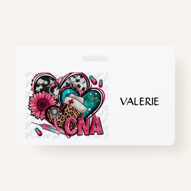 Tarjeta De Identificación CNA Certified Nurse Aid Name Badge (Anverso)