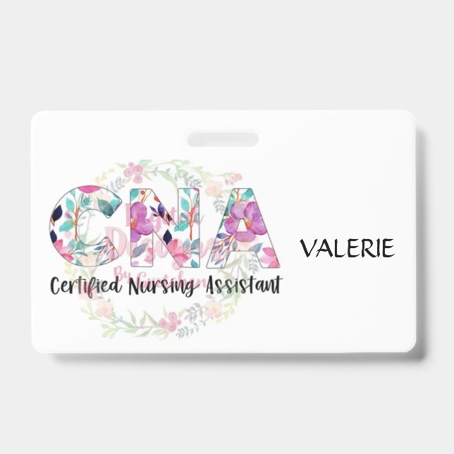 Tarjeta De Identificación CNA Certified Nurse Aide Name Badge (Anverso)