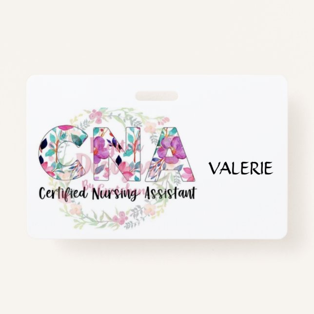 Tarjeta De Identificación CNA Certified Nurse Aide Name Badge (Anverso)