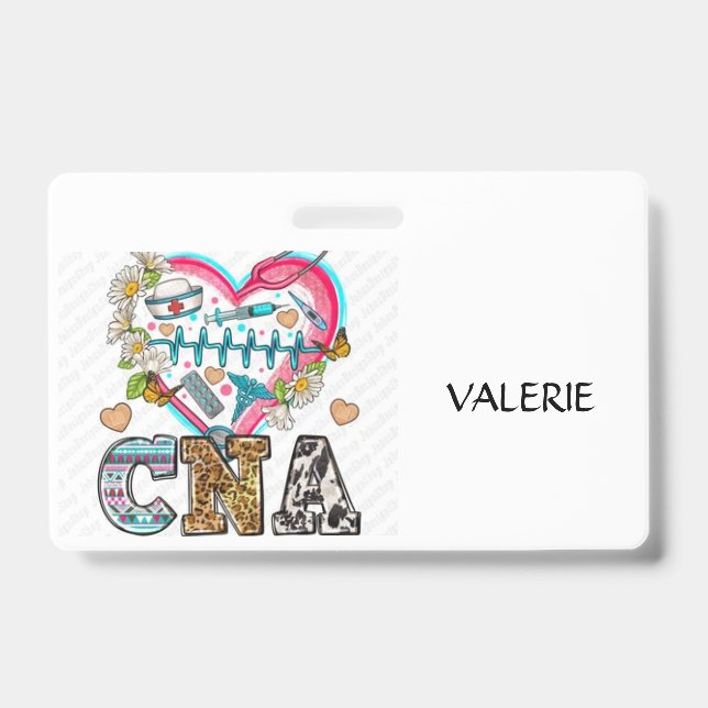 Tarjeta De Identificación CNA Certified Nurse Aide Name Badge (Anverso)