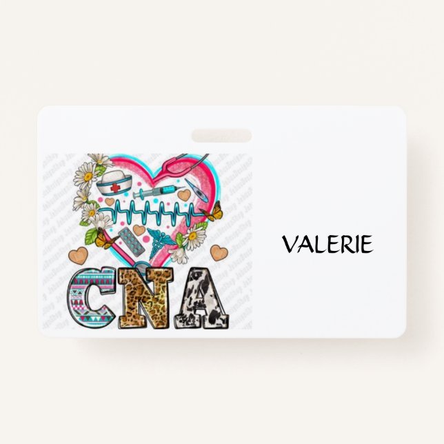 Tarjeta De Identificación CNA Certified Nurse Aide Name Badge (Anverso)
