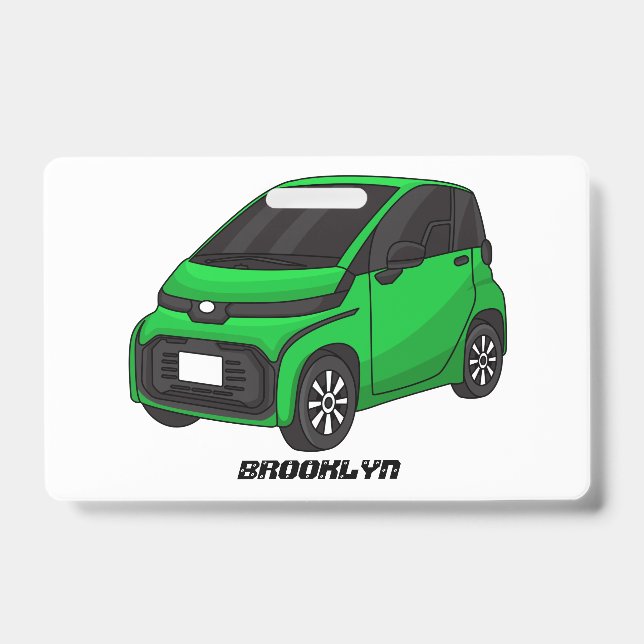 Tarjeta De Identificación Coche verde micro tamaño lindo (Parte frontal)