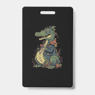 Tarjeta De Identificación cocodrilo-de-dibujos-animados-que-lleva-chaqueta-c