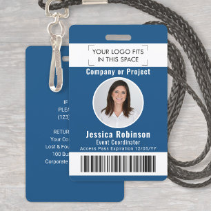 Tarjeta De Identificación Código de barras de identificación fotográfica de