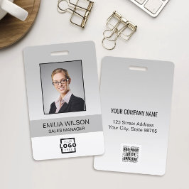 Tarjeta De Identificación Código de barras de logotipo de la empresa persona
